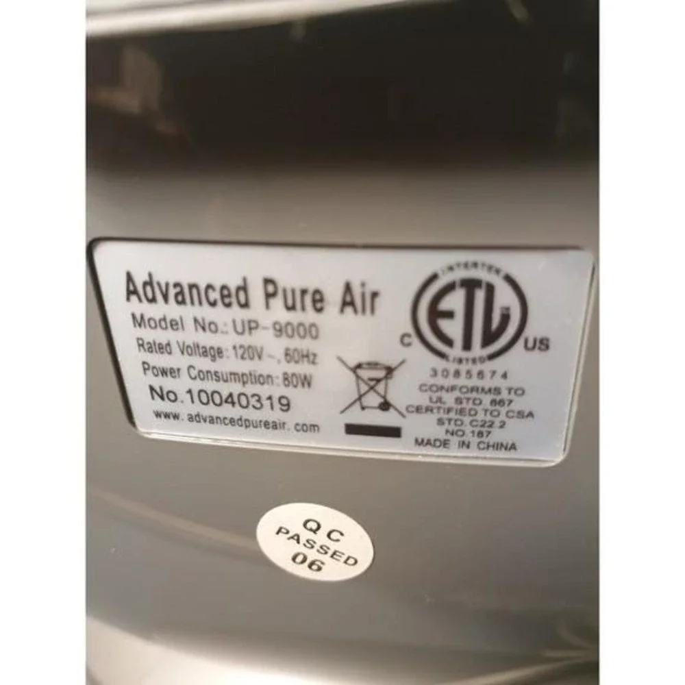 Air Shield -Advanced PureAir UP-9000 Air Purifier w/ Remote & Manual
